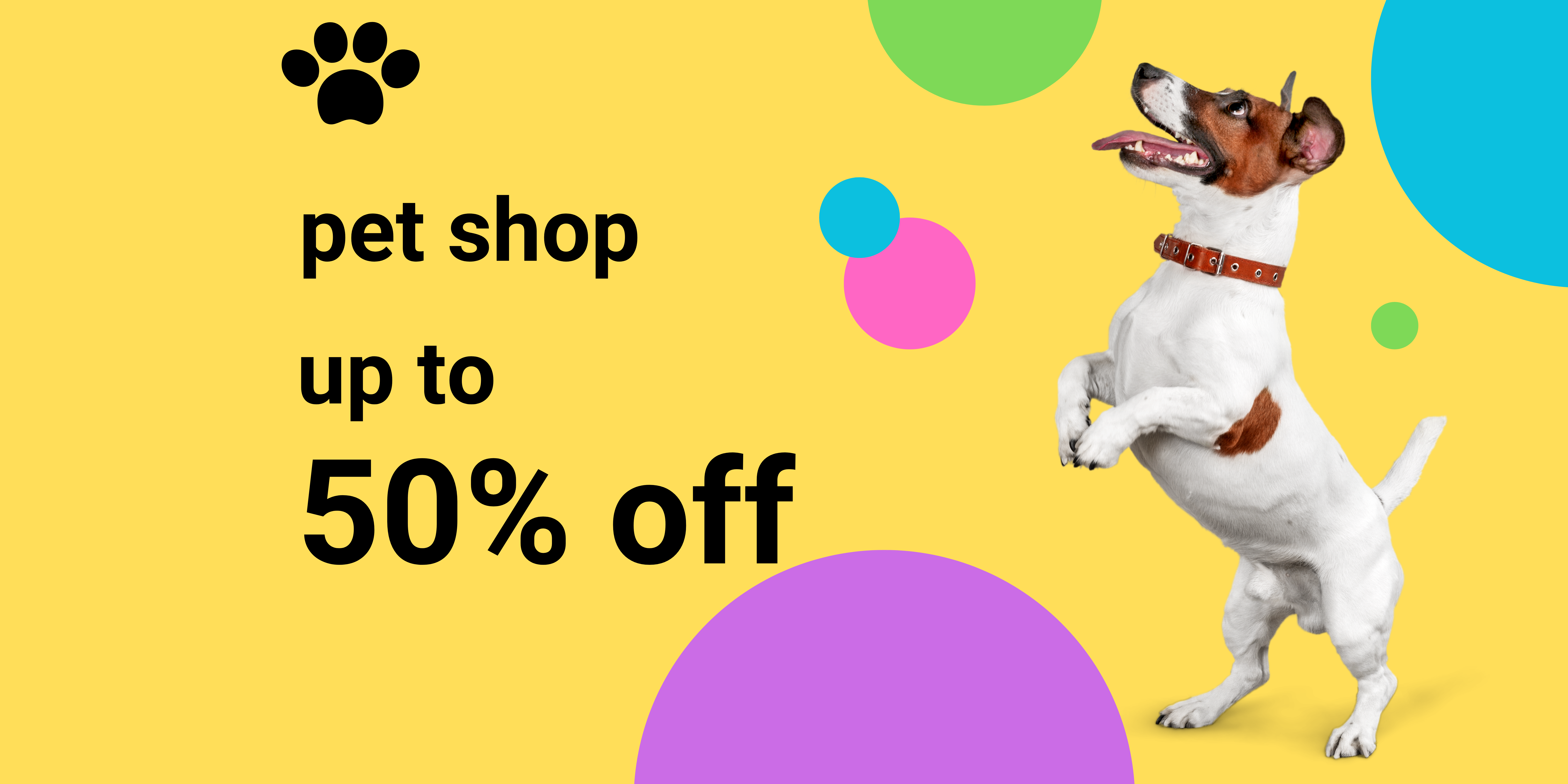 Yellow Minimalist Pet Shop Site Banner